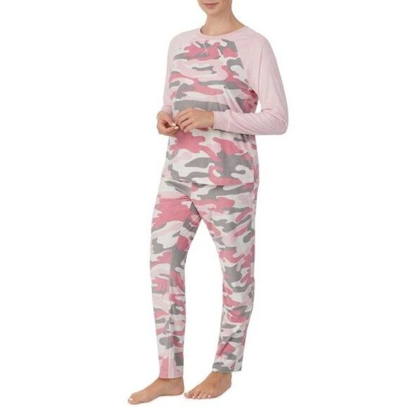 Secret Treasures Pink Camo Print Pajama Set With Raglan Sleeve Crew Neck M 8-10 - Picture 7 of 7